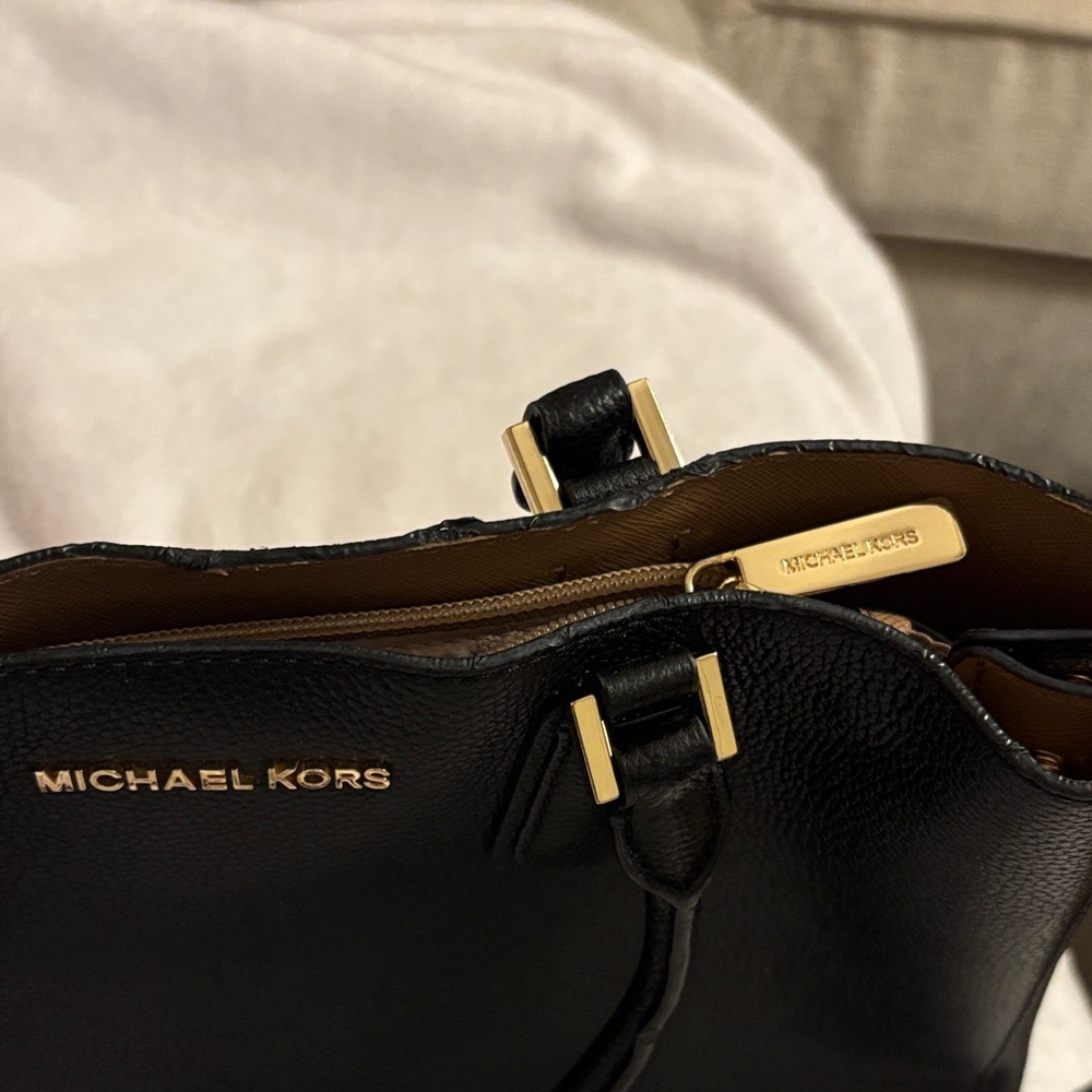 Michael Kors Black Satchel with Gold Accents - Picture 3 of 6